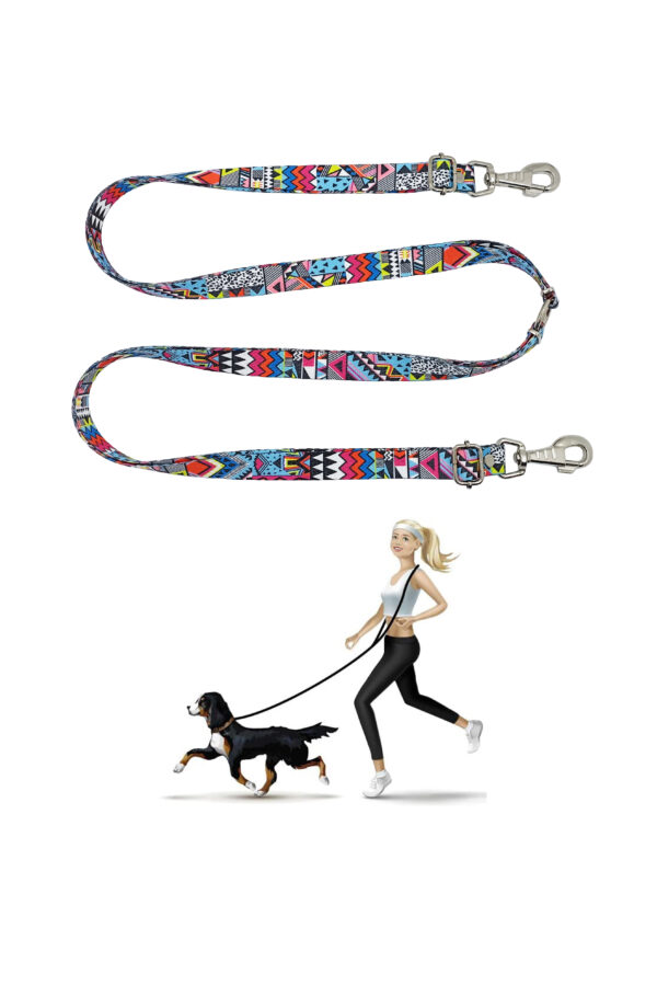 Handsfree Etnik Desen Hands Free Köpek Gezdirme Kayışı / Eller Serbest Gezdirme