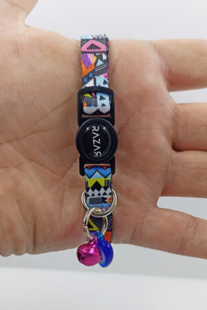 Etnik Desen Güvenli Kilitli Zilli Kedi Tasması