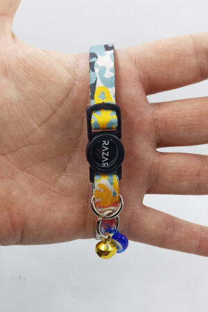 Kamuflaj Güvenli Kilitli Zilli Kedi Tasması