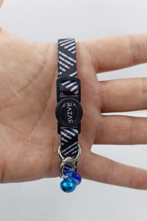 Çizgili Güvenli Kilitli Zilli Kedi Tasması