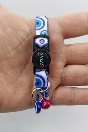 Nazar Boncuğu Güvenli Kilitli Zilli Kedi Tasması