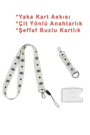 Göz Boyun Askısı Yaka Kartlığı Boyun Askı İpi Çift Taraflı Anahtarlık / 3 lü Set