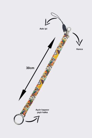 Çok Amaçlı Çift Taraflı Uzun Anahtarlık / Telefon Tutucu Anahtarlık / Hippi