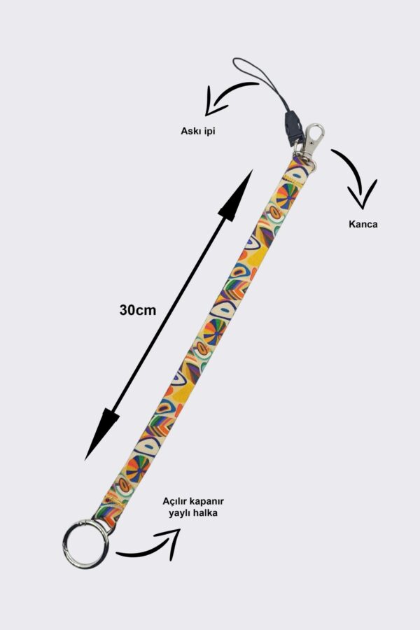 Çok Amaçlı Çift Taraflı Uzun Anahtarlık / Telefon Tutucu Anahtarlık / Hippi