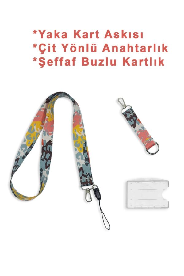 kamflaj1 Kamuflaj Boyun Askısı Yaka Kartlığı Boyun Askı İpi Çift Taraflı Anahtarlık / 3 lü Set