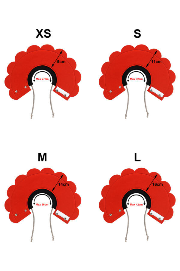 keçeyakalıkbedentablosu Keçe Kedi & Köpek Yakalığı / Elizabet / Papatya Yakalık / Kırmızı