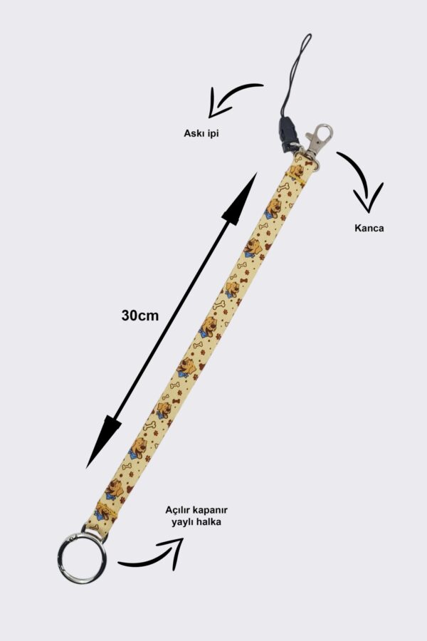 Çok amaçlı Çift Taraflı Uzun Anahtarlık / Telefon Tutucu Anahtarlık / Puppy