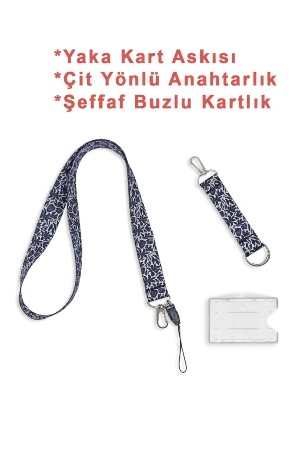 Yaprak Boyun Askısı Yaka Kartlığı Boyun Askı İpi Çift Taraflı Anahtarlık / 3 lü Set