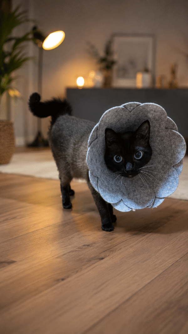 Keçe Kedi & Köpek Yakalığı / Elizabet / Papatya Yakalık / Gri
